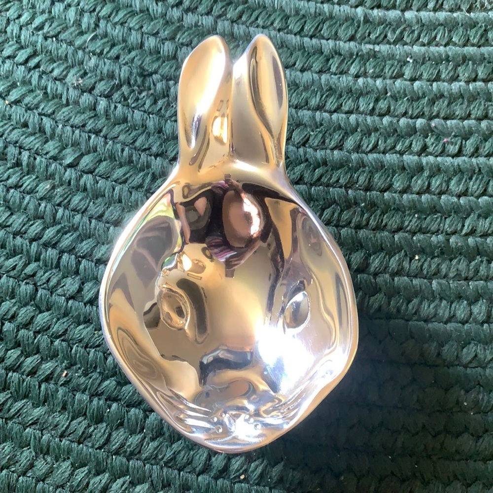 Mariposa Bunny Porringer silver perfect for a baby